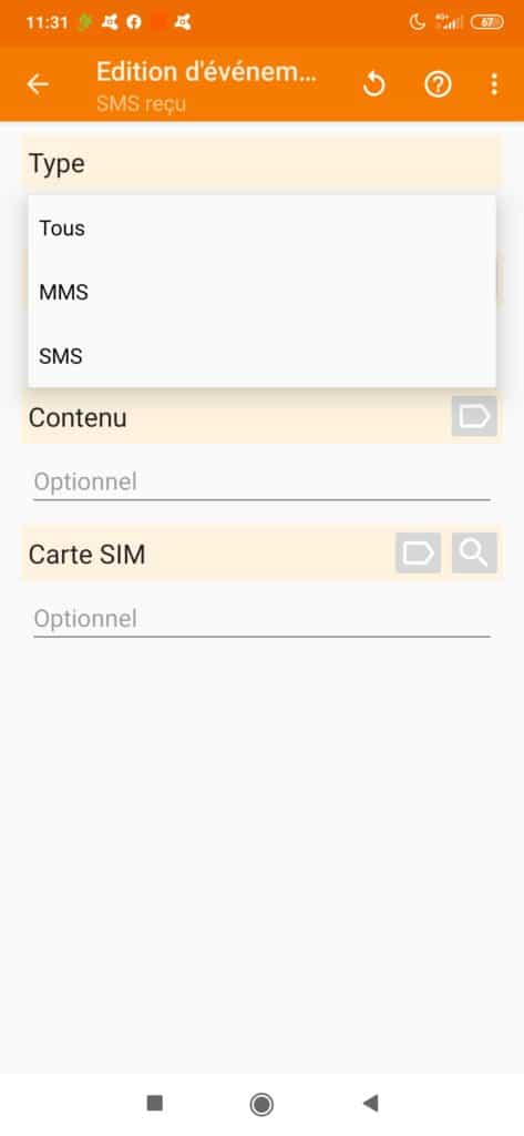 Tasker SMS Jeedom geolocalisation